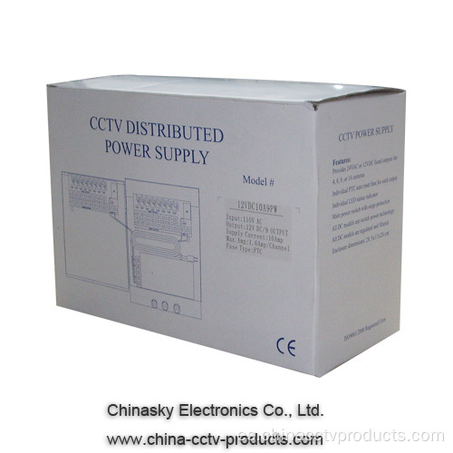 Caja de alimentación CCTV impermeable 9VDC 10AMP 9Anl 9Amp